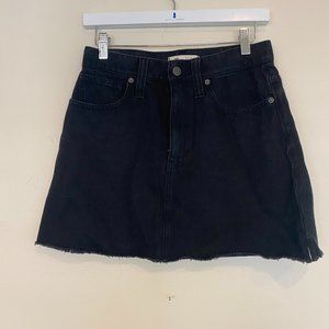 Madewell Black Denim A-Line Skirt